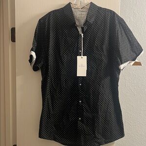 Elegant Black Patterned Men's Shirt